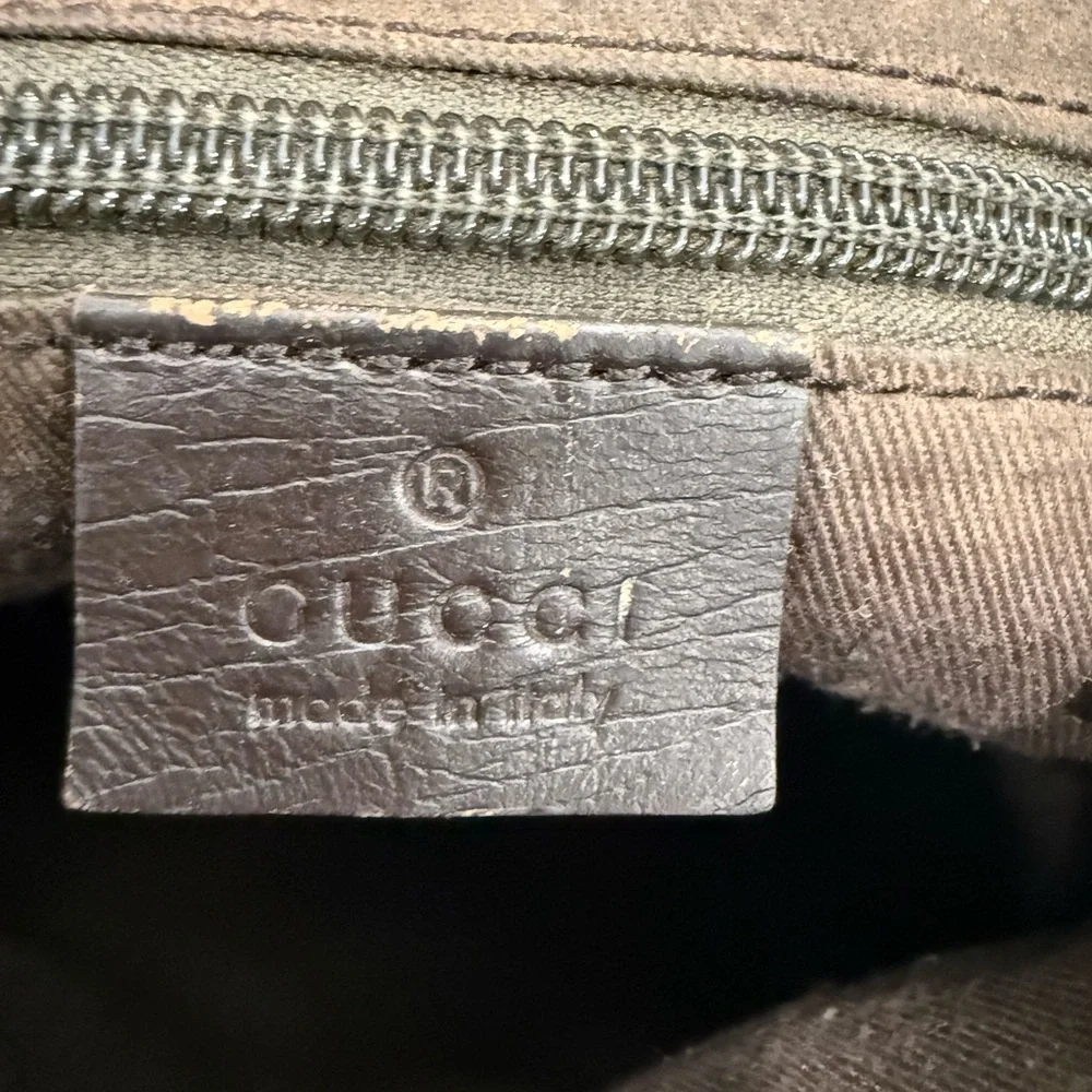 Gucci Beige and Dark Brown Monogram Messenger Bag